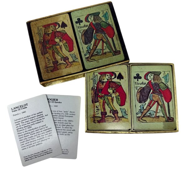 Vintage Congress Playing Cards Boxed Medieval SIr Lancelot Hogier Valet Jack Art - Picture 1 of 4